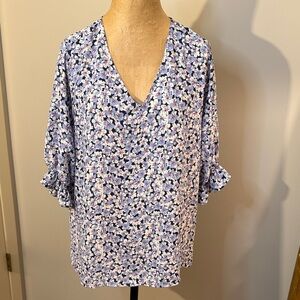 Well Worn Blue and White Floral Blouse